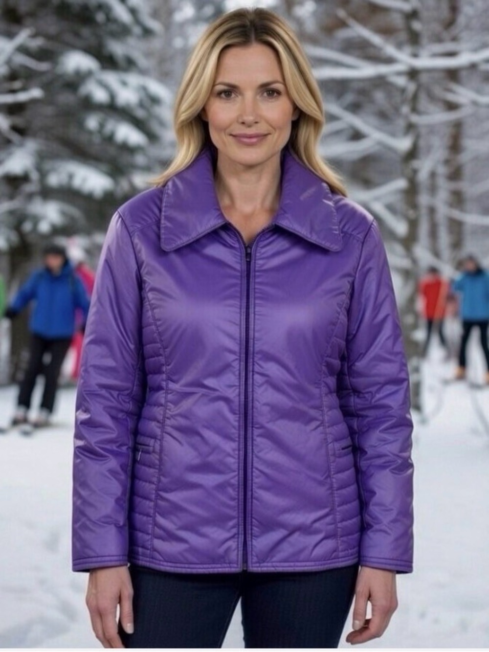 SportCaster Purple Puffer Ski Jacket 1980’s Women's Sz M Medium